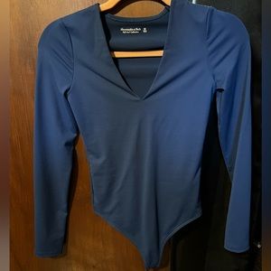 Abercrombie & Fitch V-neck Long Sleeve Bodysuit